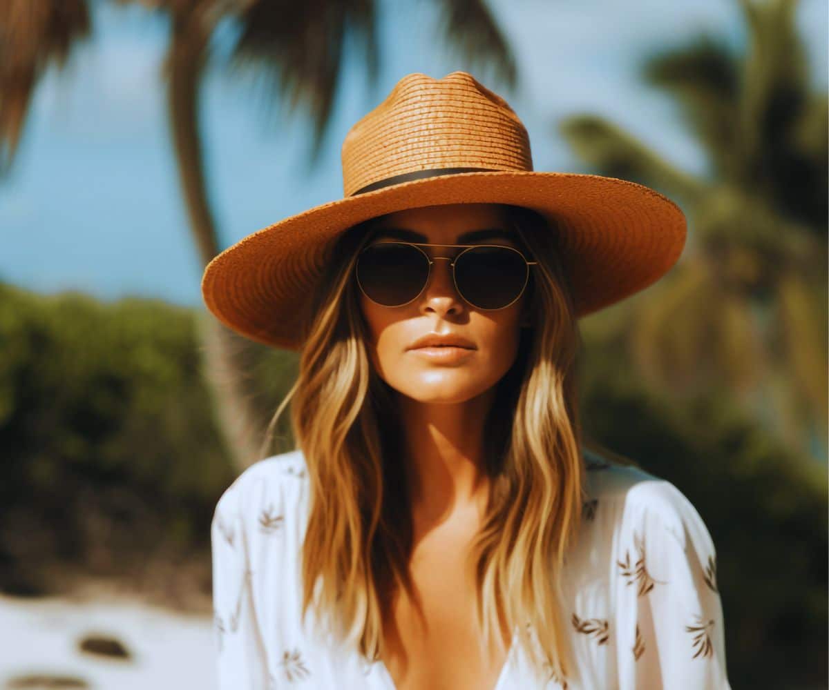 Chapeau De Plage Beige - Taille Unique, Style Et Protection Solaire