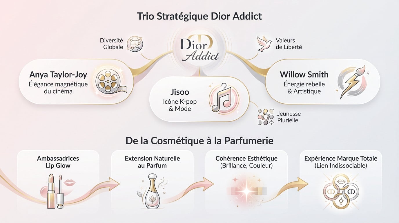 Anya Taylor-Joy, Jisoo et Willow Smith, le trio stratégique de la campagne Dior Addict