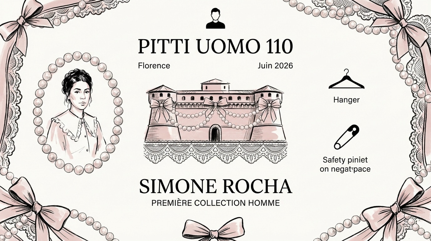 Affiche officielle de Simone Rocha pour l'invitation d'honneur au Pitti Uomo 110