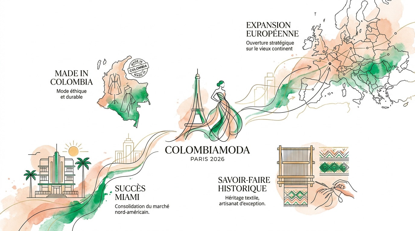 Défilé de mode colombienne lors de l'expansion internationale de Colombiamoda