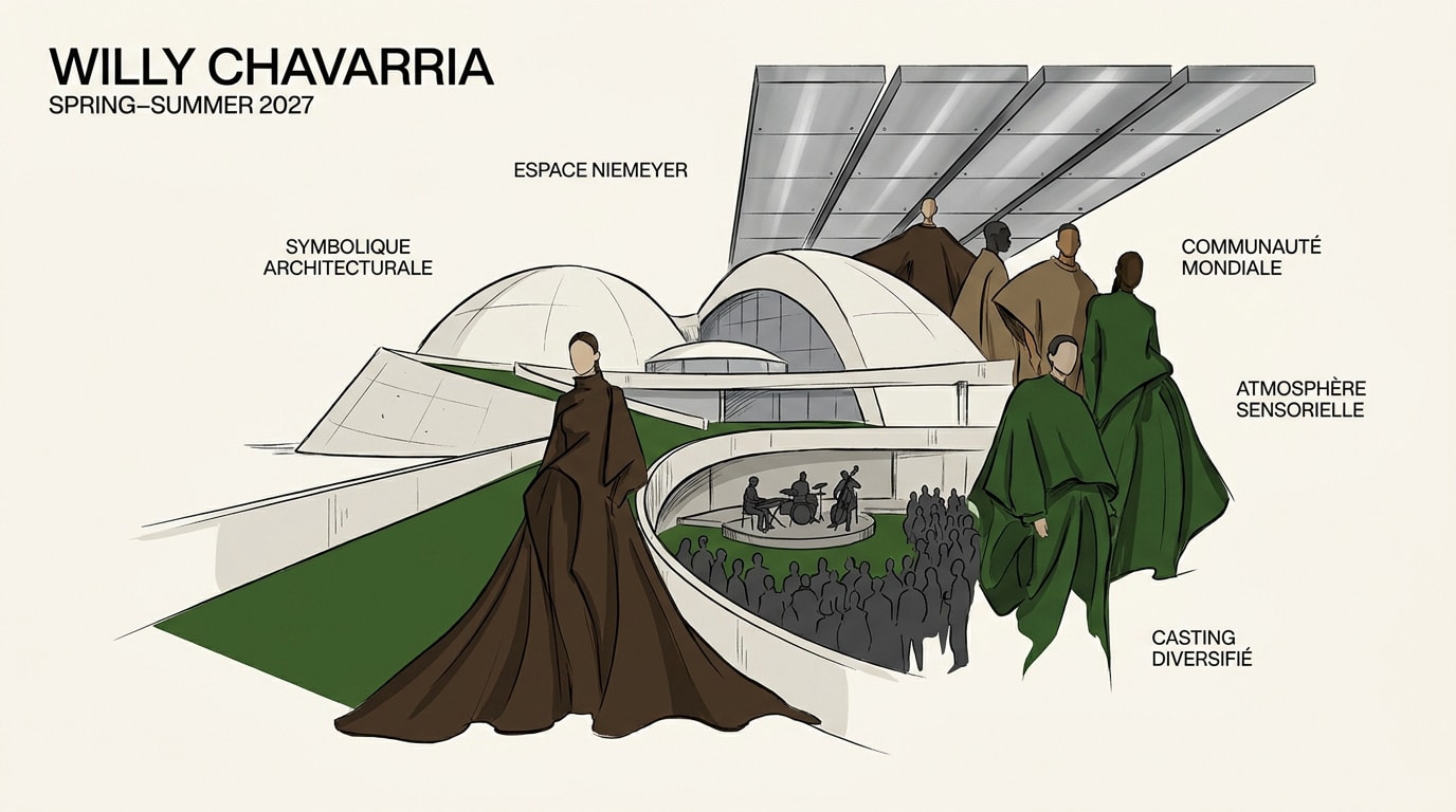 Défilé Willy Chavarria collection Comunión à l'Espace Niemeyer