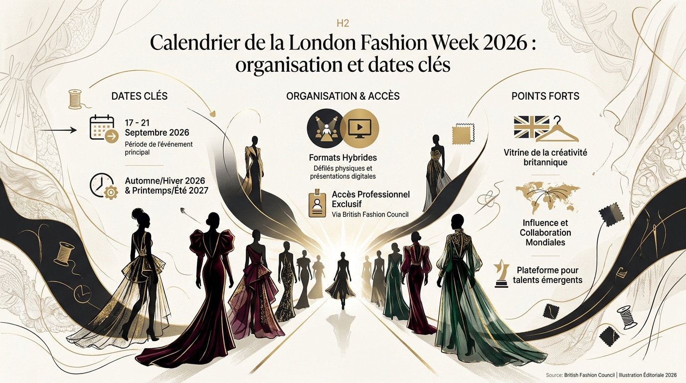 Calendrier officiel des défilés de la London Fashion Week 2026