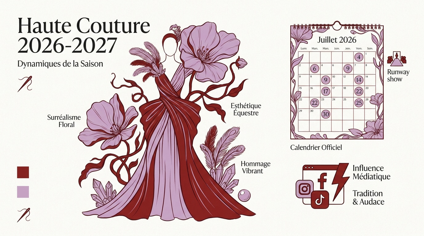 Défilé de haute couture automne-hiver 2026-2027 à Paris présentant des silhouettes architecturales