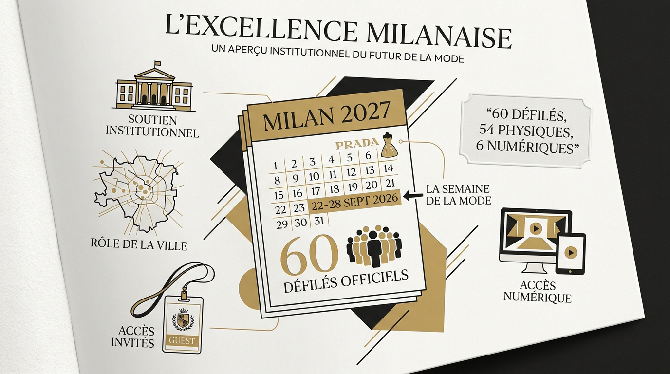 Défilé institutionnel à la Fashion Week de Milan au Palazzo Reale