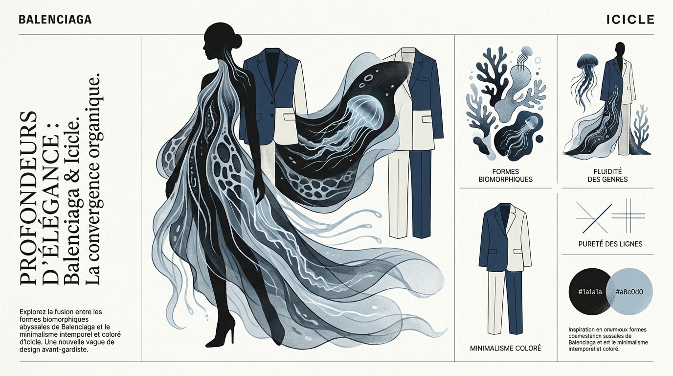 Présentation des silhouettes Balenciaga et Icicle aux inspirations organiques et minimalistes