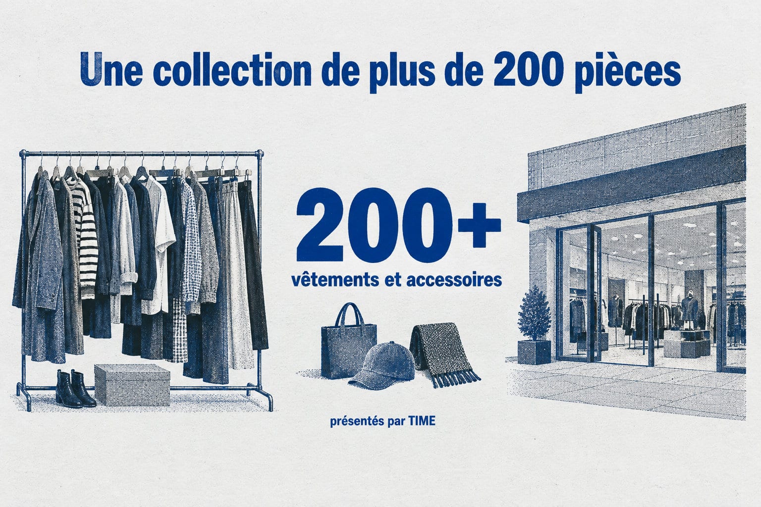 TIME a présenté plus de 200 vêtements et accessoires, destinés à être distribués au printemps-été prochain dans cinq boutiques TIME Paris en Corée et dans des grands magasins sur plusieurs marchés.